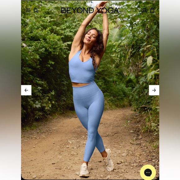 Beyond Yoga Pants - Beyond Yoga Spacedye Caught In The Midi High Waisted Legging in Flower Blue 1X